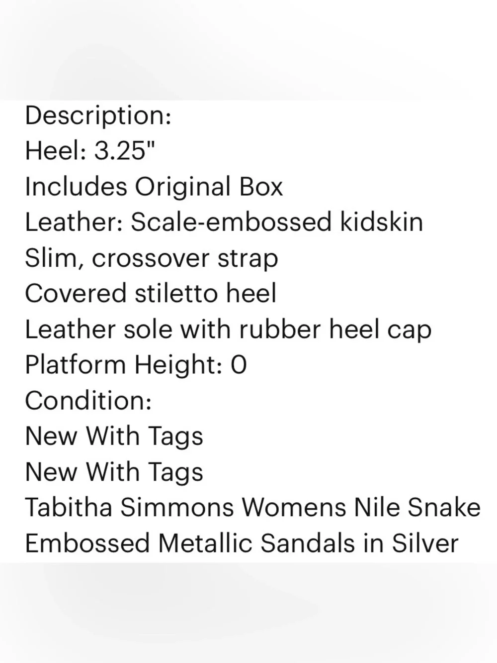 Tabitha Simmons Nile Light Gold Heels Sz 37, 40 BNWB